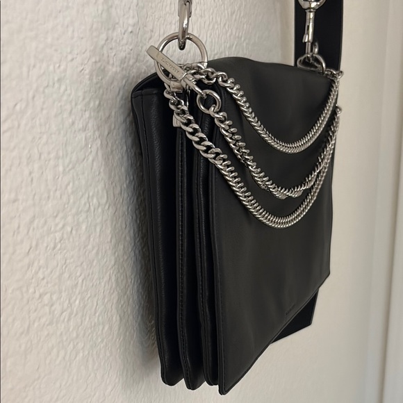 All Saints Black Lamb Leather Crossbody Bag - Picture 4 of 9